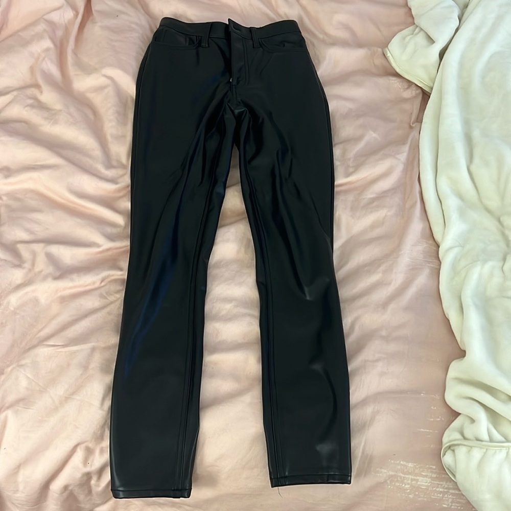 Abercrombie and fitch vegan leather skinny high rise pants